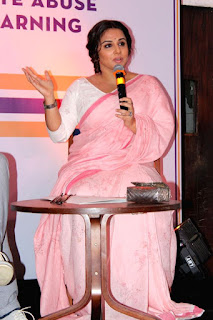 Actress Vidya Balan Stills At Launch Of Rahul In Pink Saree