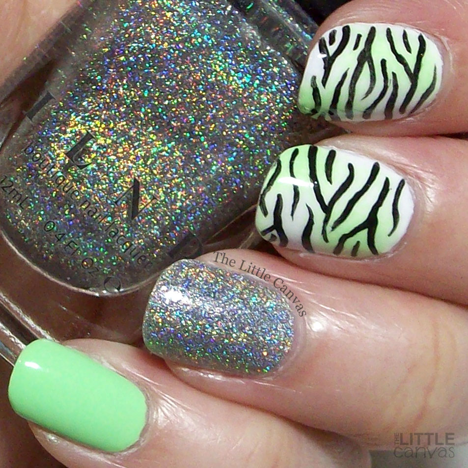 The One With the Lime Green Zebra Print Manicure The Little Canvas