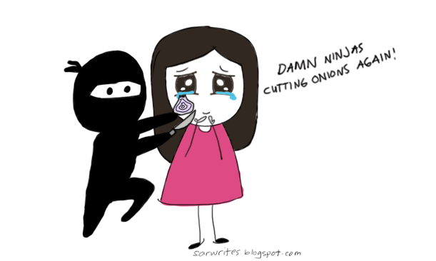 Ninja cutting onions gif