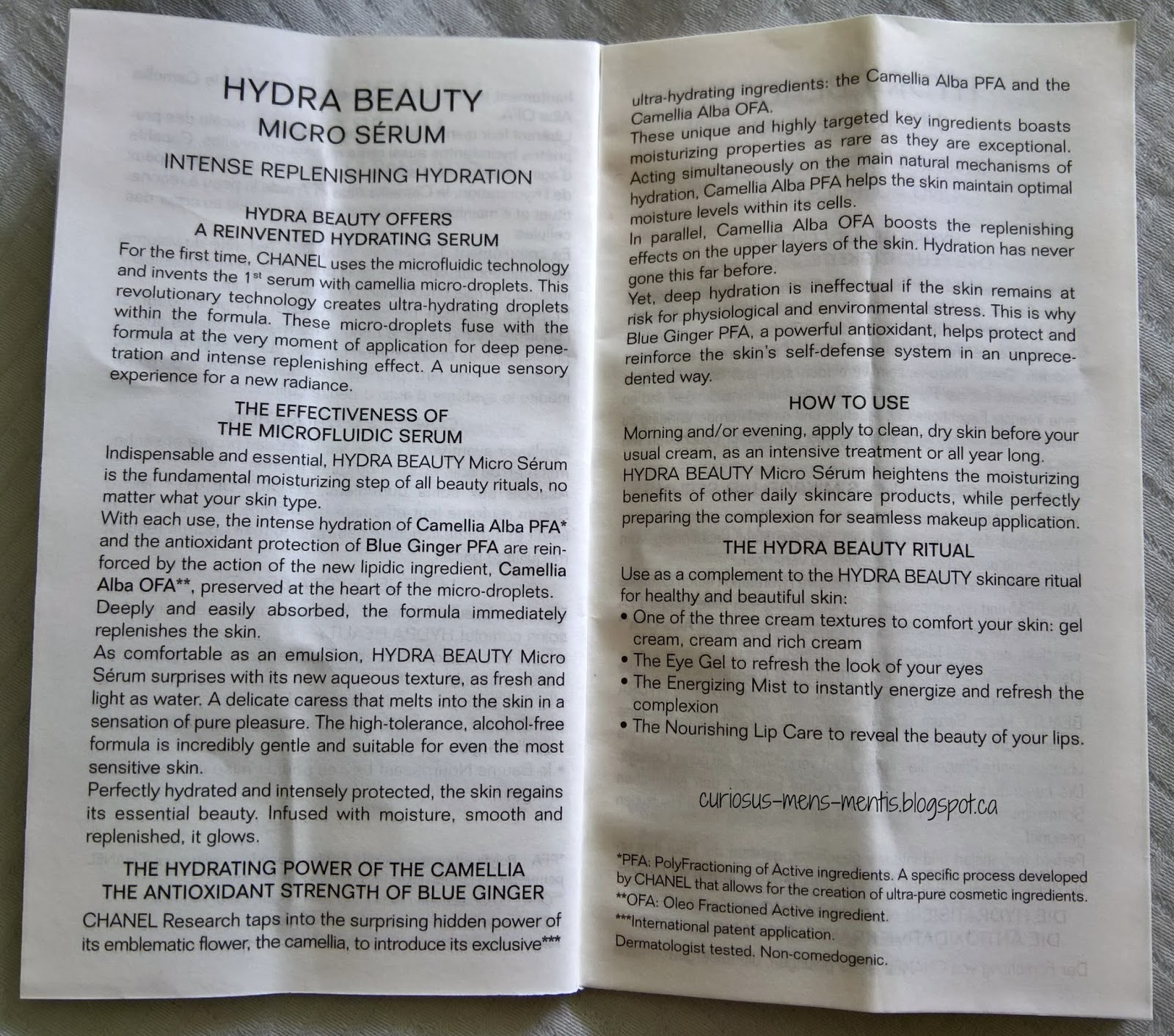 Chanel Hydra Beauty Micro Serum (Ingredients Explained)