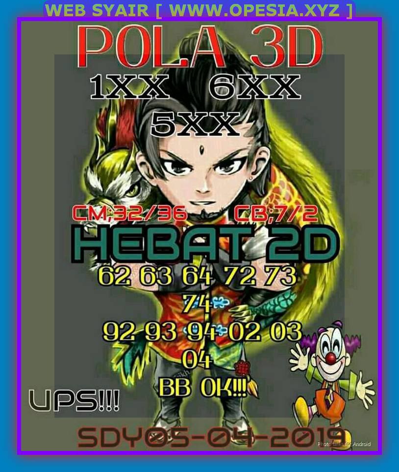 Forum Syair Sdy Jumat 5 April 2019 ZONA CODE SYAIR SGP