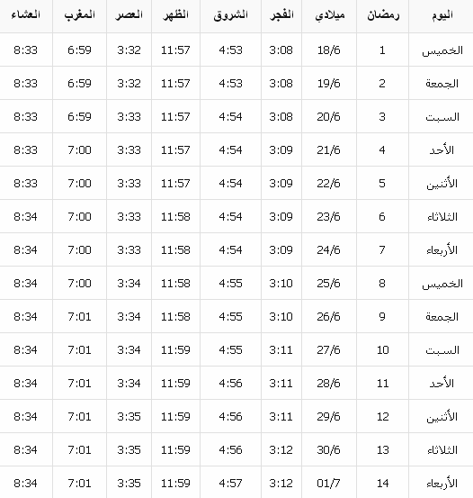 تحميل جدول امساكية رمضان 2015 1436 في السعودية ومصر امساكية شهر رمضان 2015 كاملة برامج ومسلسلات رمضان 2018