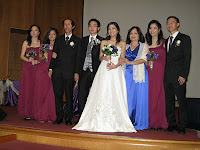 The newlyweds with their family members