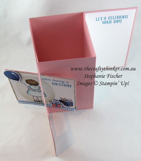 Fun Fold, Sneak Peek, Lever Card, Birthday Delivery, #crazycraftersbloghop, #thecraftythinker, Stampin Up Australia Demonstrator, Stephanie Fischer, Sydney NSW