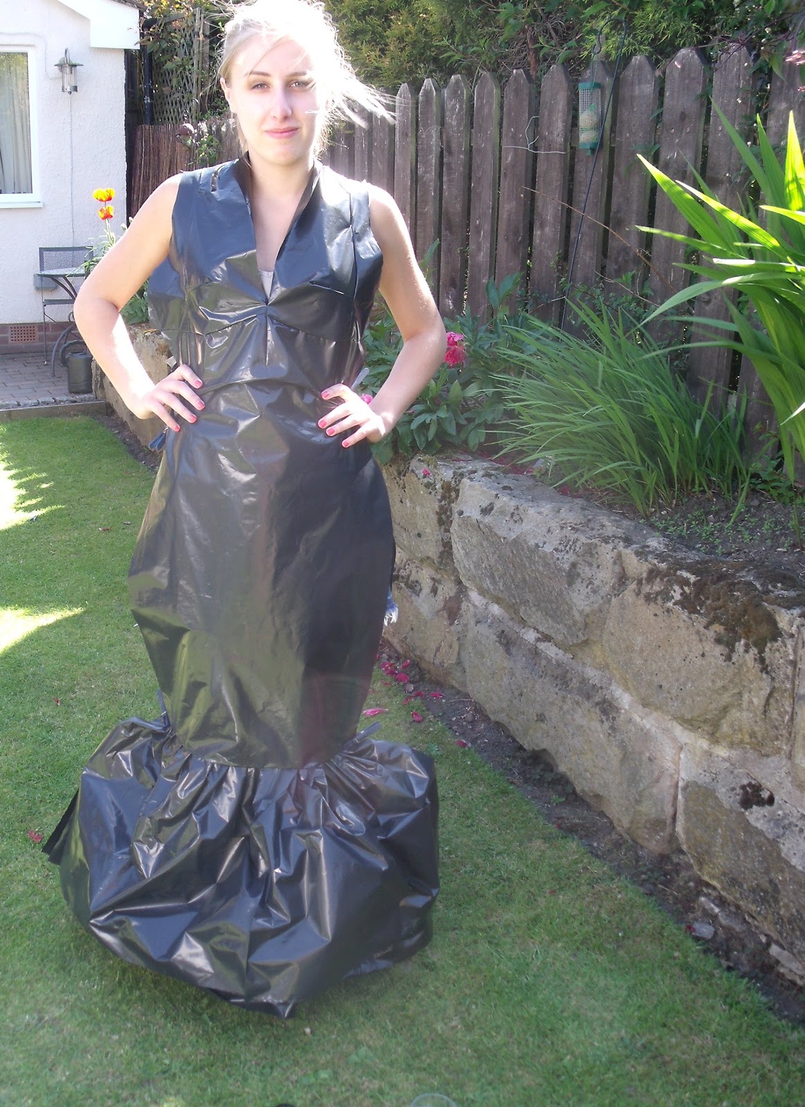 victoria kate black bin bags and a lot of tape