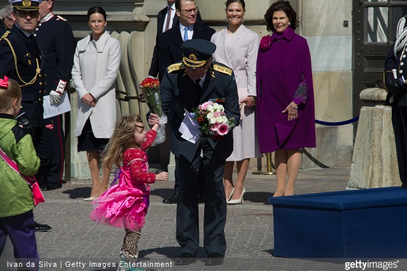 Ms Sofia Hellqvist, Princess Madeleine , Prince Daniel, Crown Princess Victoria, Queen Silvia, King Carl Gustaf XVI are seen during the celebration of the King's birthday at Palace Royale