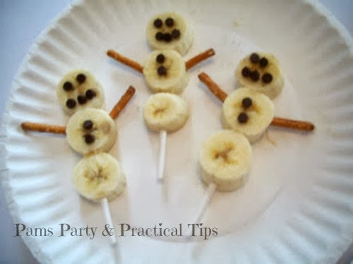 banana snowmen treats on a stick 