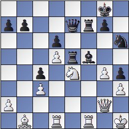 Posición de la partida de ajedrez Portisch - Ulvestad Olaf, después de 32... Axf5!?