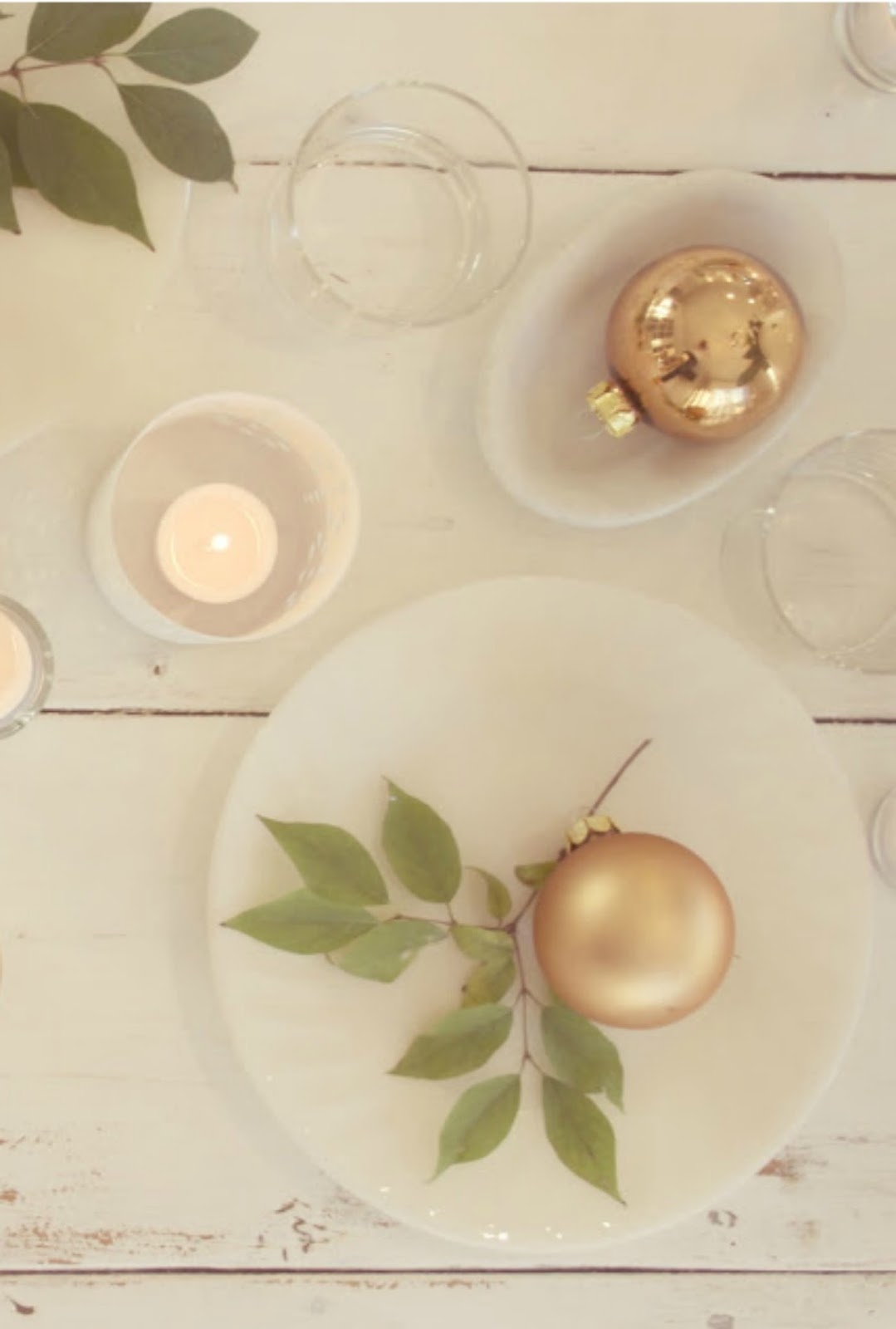 Romantic shabby chic French farmhouse tablescape on white farm table with roses by Hello Lovely Studio