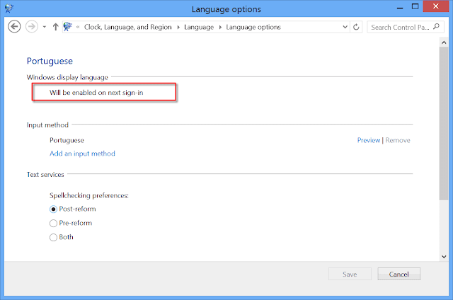 Windows 8 Inglês para Português