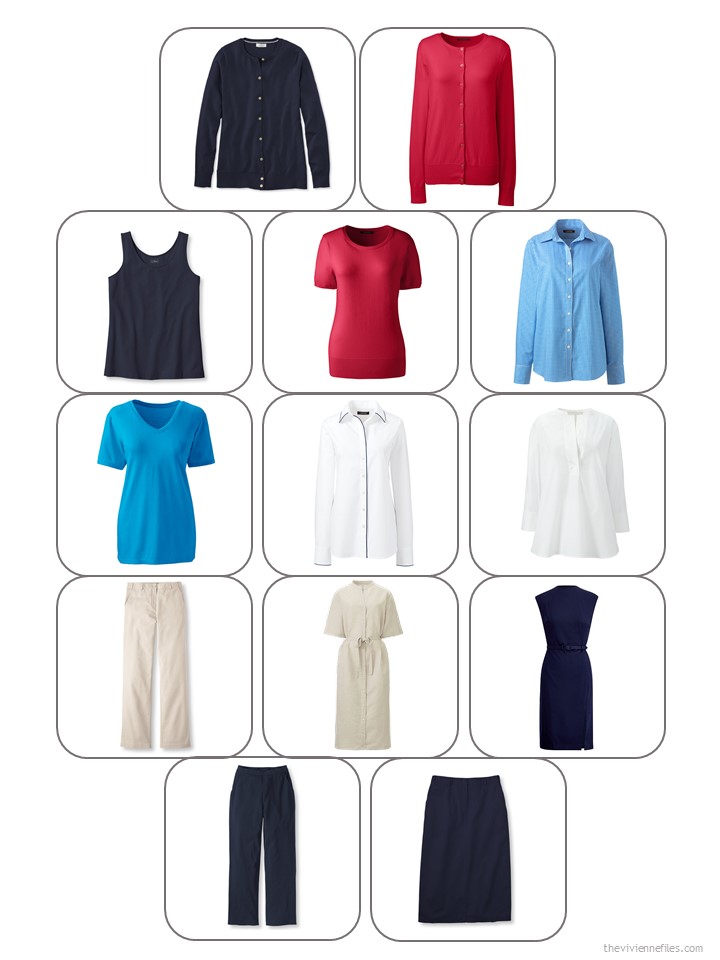 Red and Bright Sky Blue - Accents for a Navy and Beige Capsule Wardrobe ...