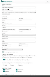 Add data about site in bing