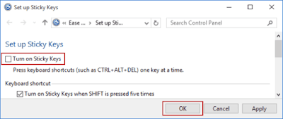How to Turn On and Off Sticky Keys in Windows 10