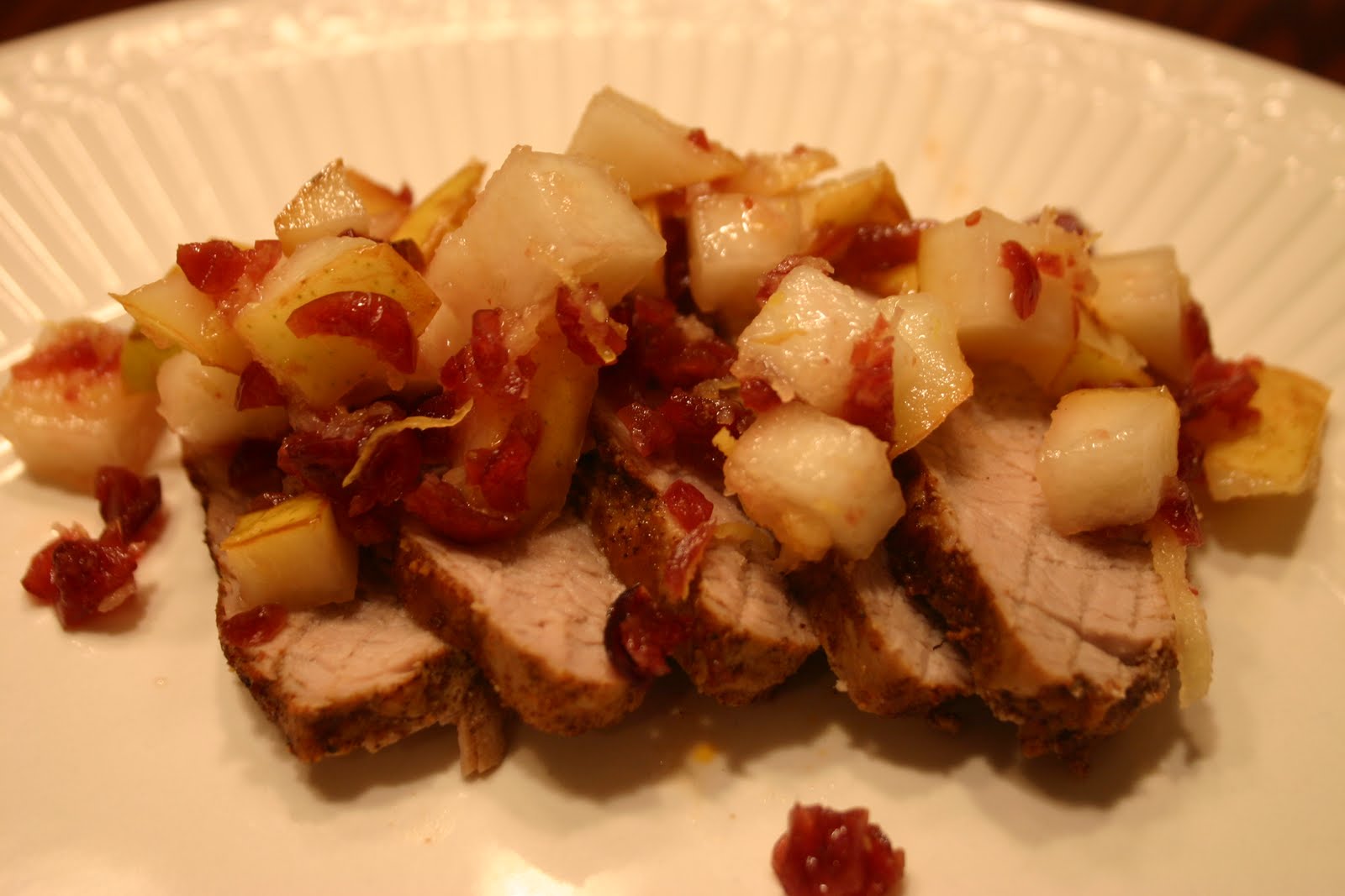 The Clean Epicurean Spiced Pork Tenderloin With Lemony Pear and