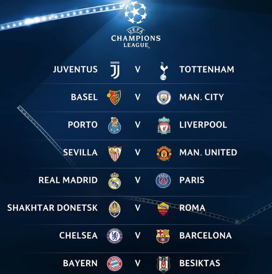 fixtures of uefa champions league 2018