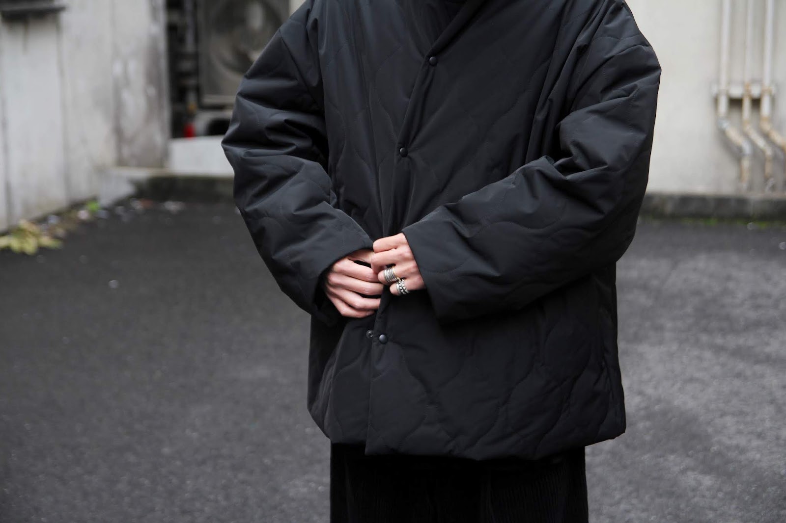 LAD MUSICIAN / ラッドミュージシャン「COLLARLESS QUILTING SHORT