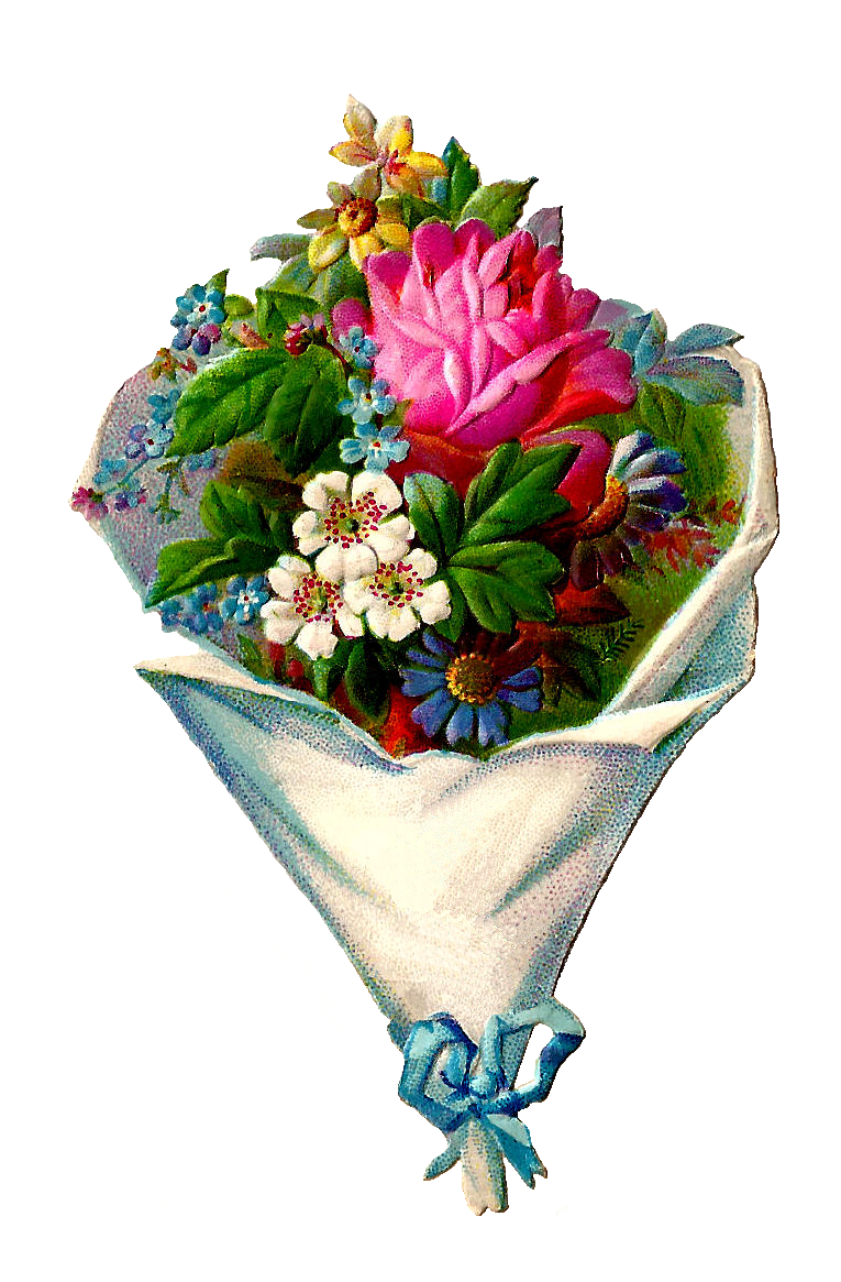 Antique Images: Free Flower Clip Art: Victorian Die Cut of Flower