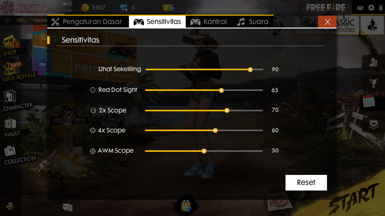 Turtorial Free Fire Obet Head Shoot