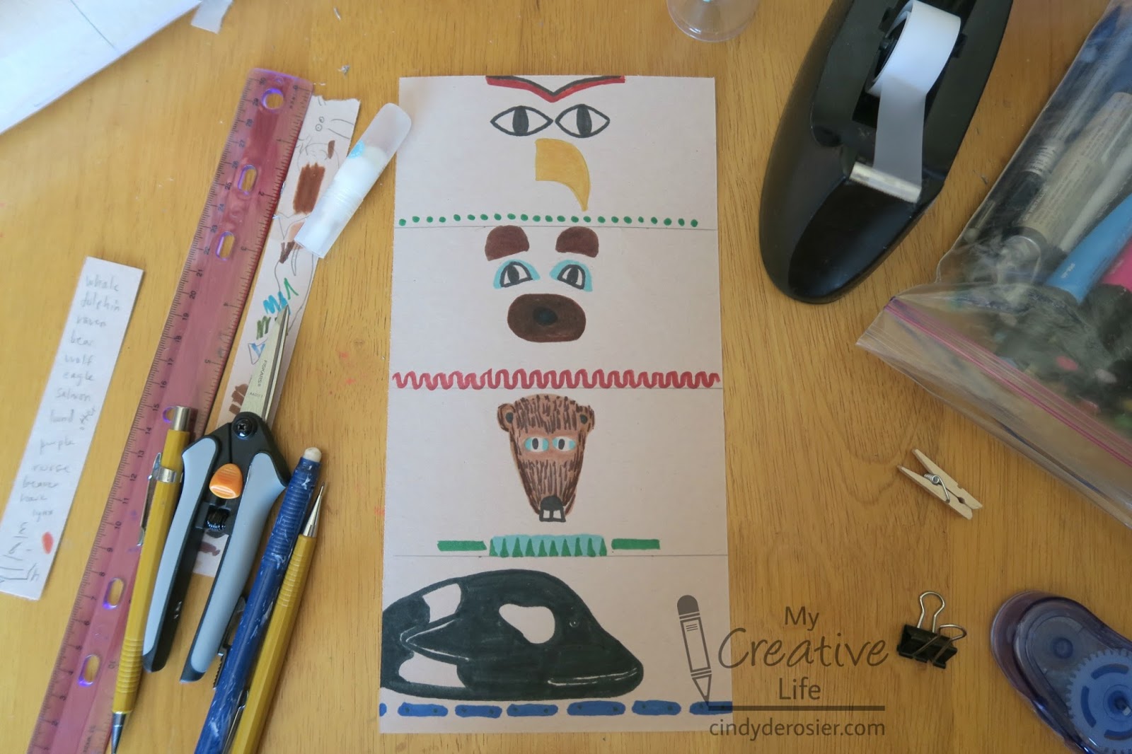 Cindy deRosier: My Creative Life: Cardboard Tube Totem Pole Craft