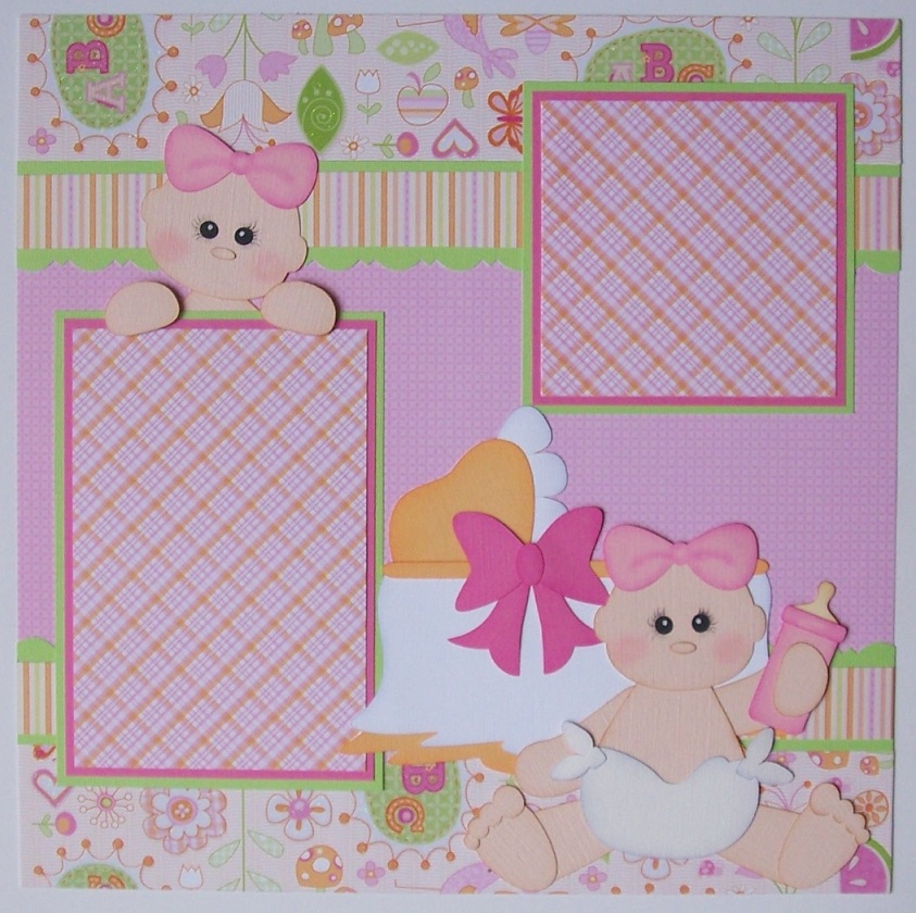 BLJ Graves Studio Baby Girl Scrapbook Layout