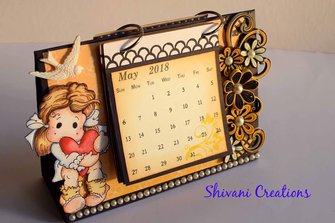 Shivani Creations Quilled Desk Calender