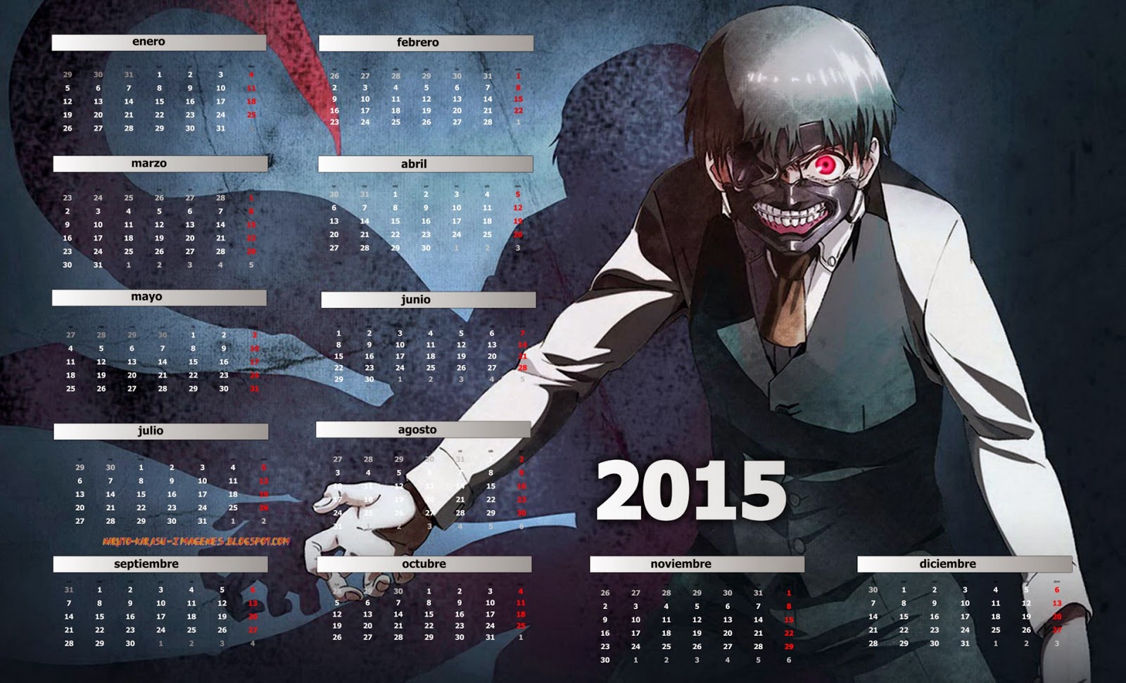 calendario anime tokyo ghoul 2015
