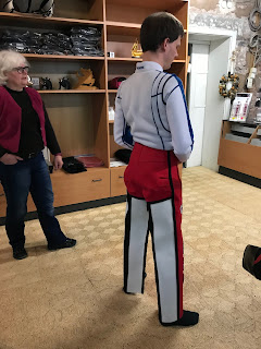 Picture of initial fitting of trousers