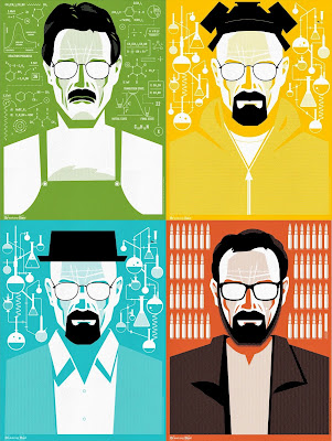 Breaking Bad “The Many Faces of Walter White” Screen Print Series by Ty Mattson - Mr. White, Heisenberg Yellow, Heisenberg Blue & Mr. Lambert