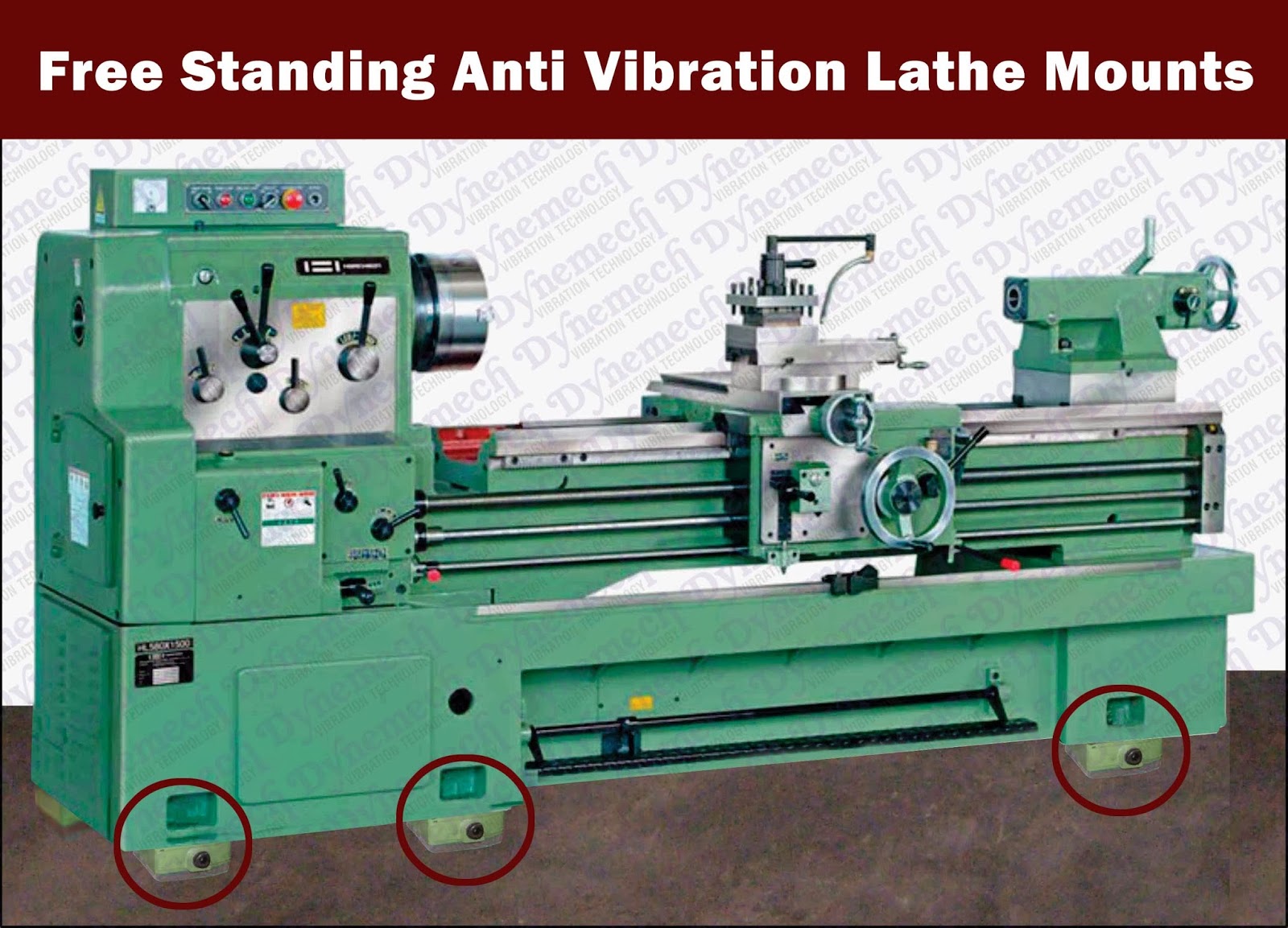 Dynemech Systems Vibration Control Dynemech Lathe Leveling Jacks and