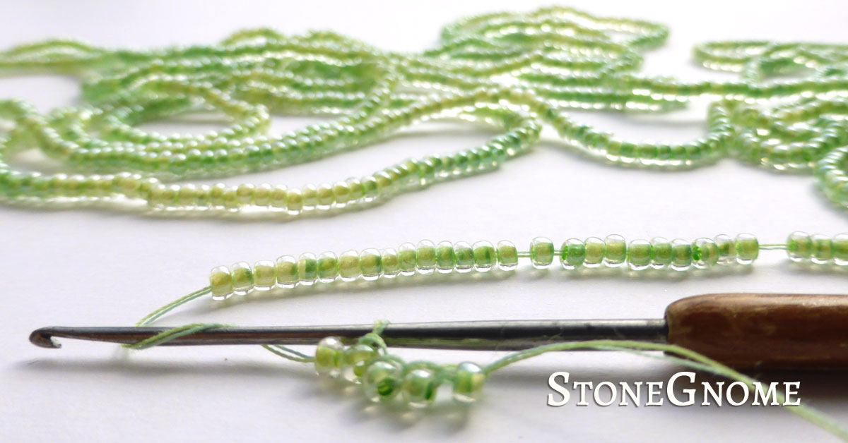 Beaded Crochet Rope Necklace StoneGnome