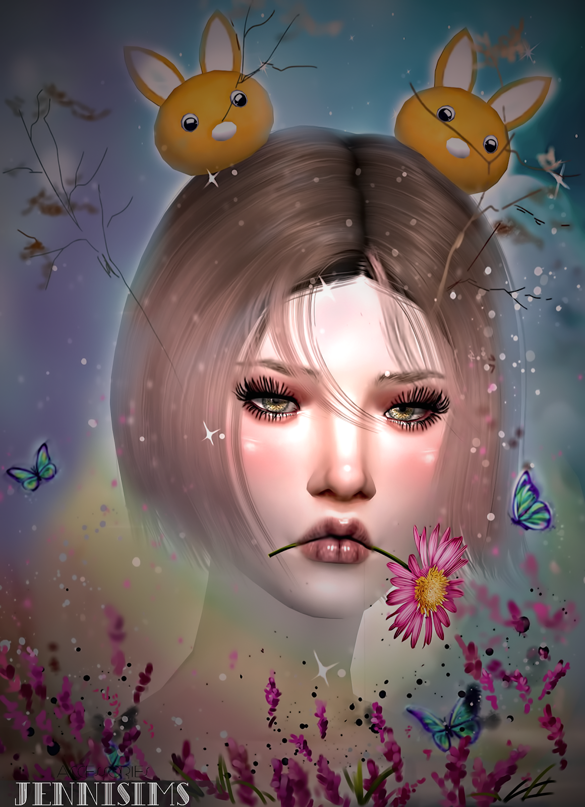 Downloads sims 4Accessory Pom Pom Bunnies JenniSims