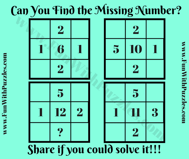 Math Brain Teaser for Children with Answer Missing Number Puzzle