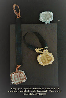 New Year's Eve Charmed "Be" Bookmark Bracelet attribution Tutorial by Jessica B. Hensley aka Sketchwriterjess