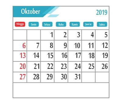 Kalender Oktober 2019 - tanggal merah Kalender Oktober 2019 - tanggal merah