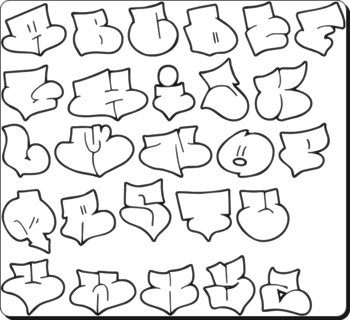 GraffitiAlphabet Zeichnen von GraffitiBuchstaben ABC