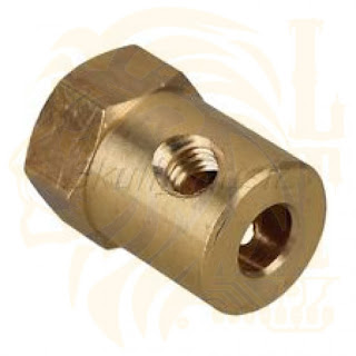 5mm Shaft Brass Coupler with 12mm Hex connector end