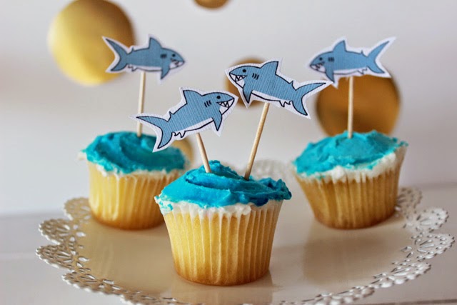 Sea of Blooming Dreams: Shark Cupcake Toppers + Printable