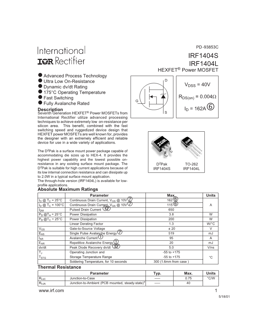 Irf540 datasheet PDF Letoltes