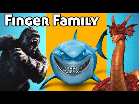 Dragon, King Kong Sharks Finger Family Nursery Rhymes for Children ...