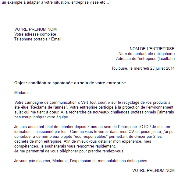 Exemple Lettre De Motivation Travail Dete