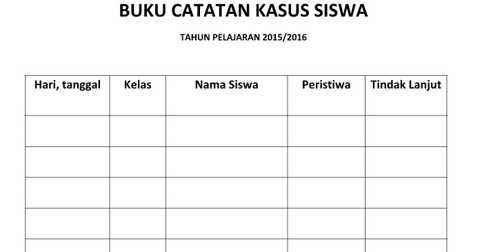 Format Buku Catatan Kasus Siswa | contoh atau format buku catatan kasus siswa di sekolah Format Buku Catatan Kasus Siswa | contoh atau format buku catatan kasus siswa di sekolah