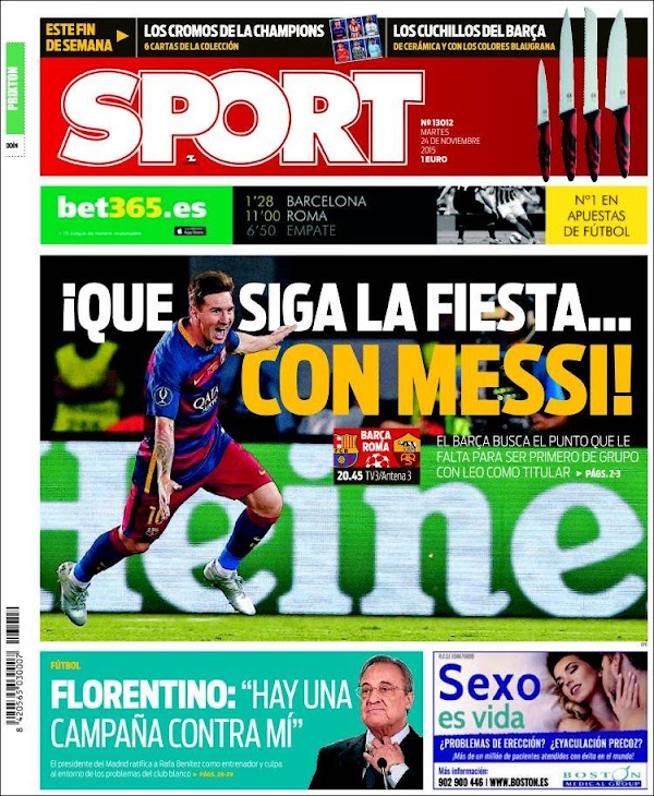FC Barcelona, Sport: "¡Qué siga la fiesta con Messi!"