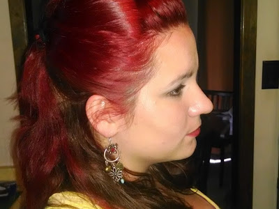 25 ++ red half and half hair color top and bottom 167585
