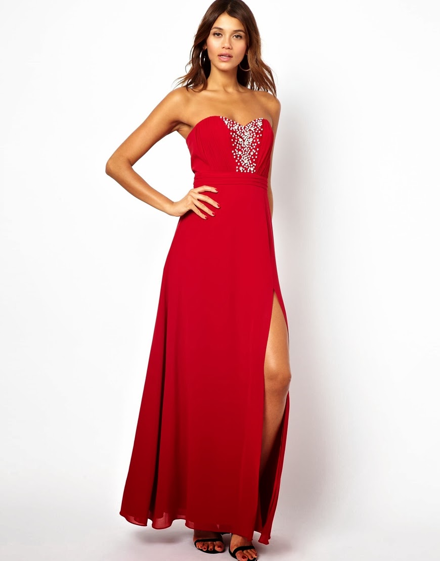 pretties' closet: Lipsy VIP Bandeau Maxi Dress with Embellished Bust