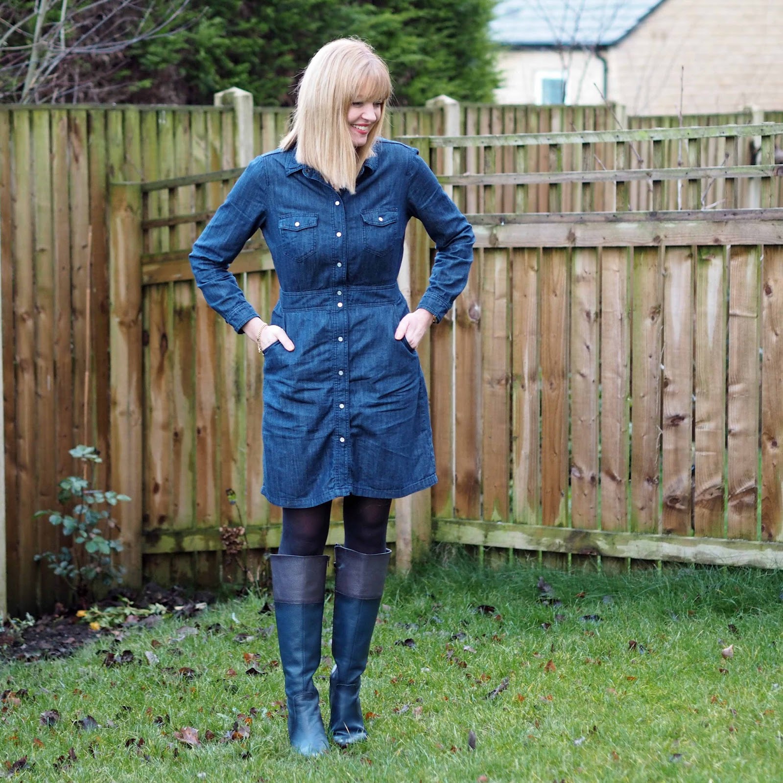 Dreaming of Spring and A Denim Shirt Dress with Boots What Lizzy Loves