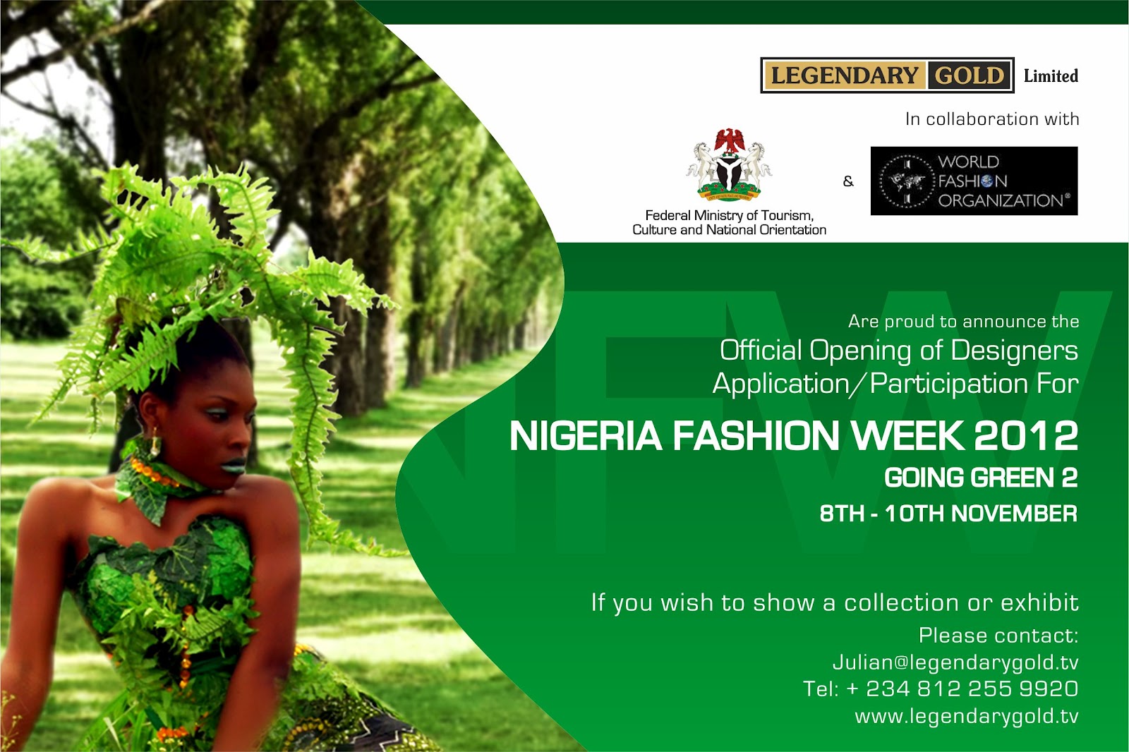 to StyleAfrique NIGERIA FASHION WEEK 2012 ,GOING GREEN 2 IS HERE