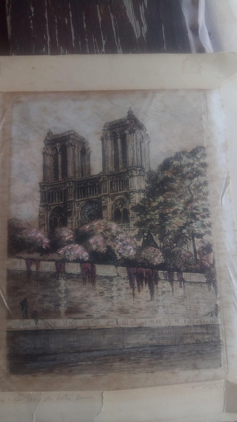 لوحة فنية قديمة فرنسية لـ"كاتدرائية نوتردام دو باري" IMG_20190113_135215