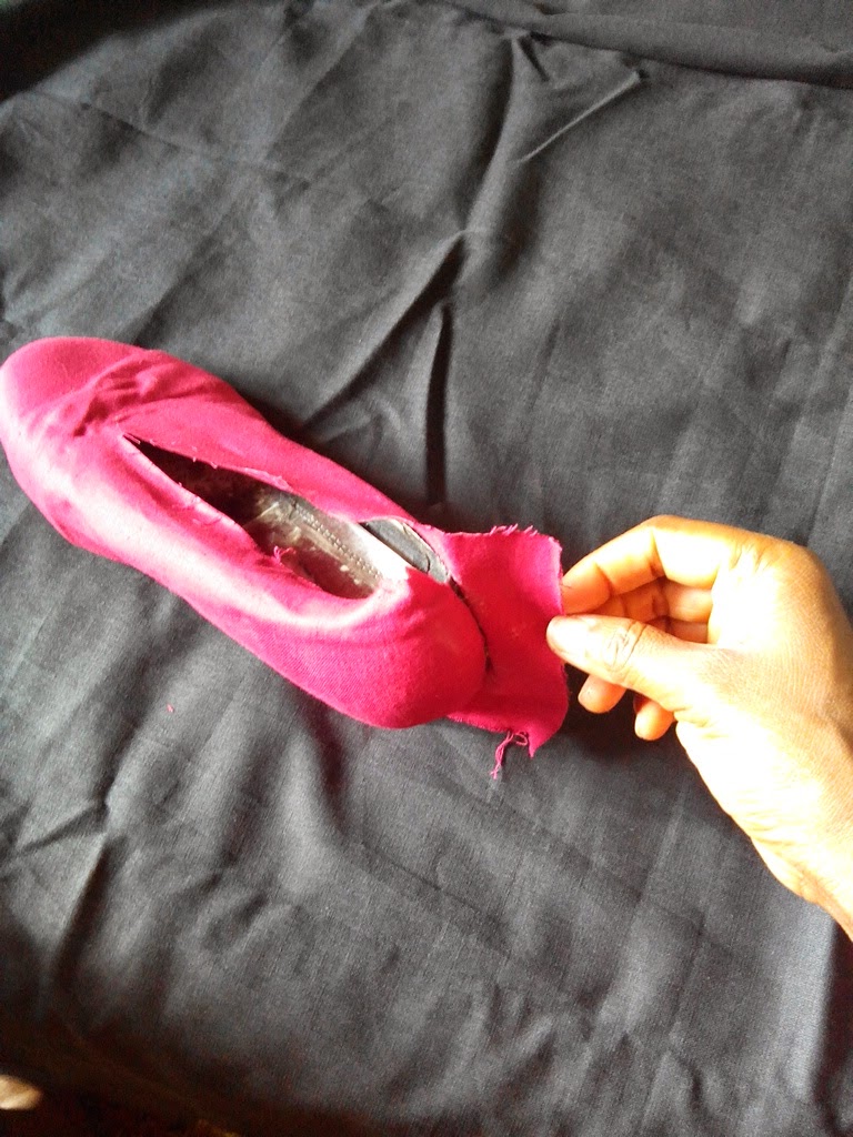 JCGankara Crafts and Skills How to cover your shoe with fabric or