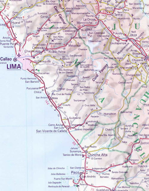 Mapa da região de Lima - Peru