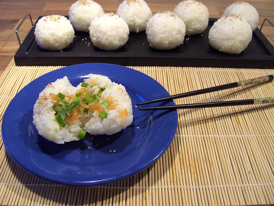 Cooking Around the World Rice Balls with Spring Onions and Smoked Salmon